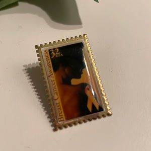 Breast Cancer Awareness Enameled Stamp Pin! 1997